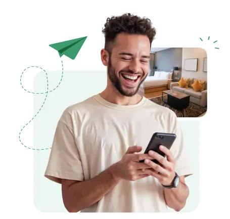 Person contacting a landlord on their phone